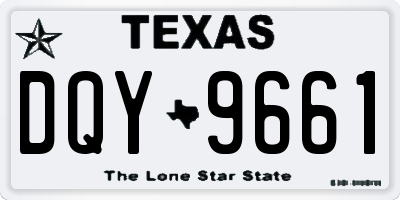 TX license plate DQY9661