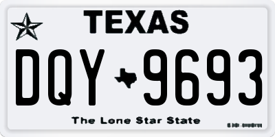 TX license plate DQY9693