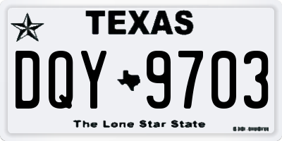 TX license plate DQY9703