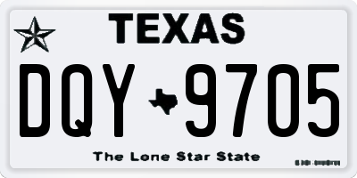 TX license plate DQY9705