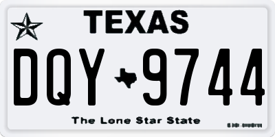 TX license plate DQY9744