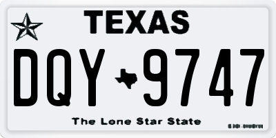 TX license plate DQY9747