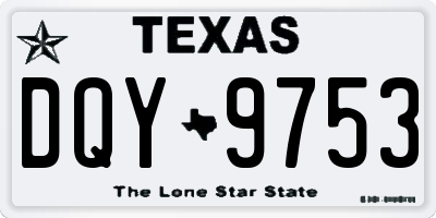 TX license plate DQY9753