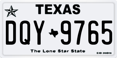 TX license plate DQY9765