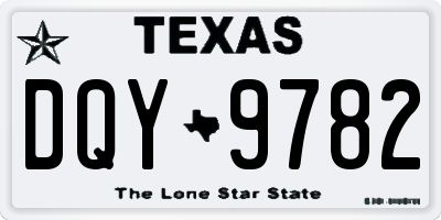TX license plate DQY9782