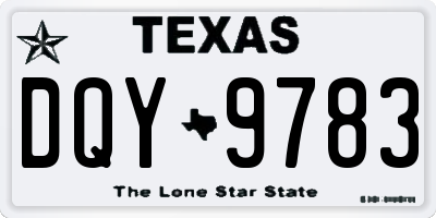 TX license plate DQY9783