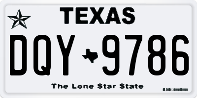 TX license plate DQY9786