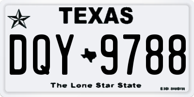 TX license plate DQY9788