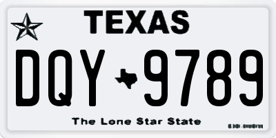 TX license plate DQY9789