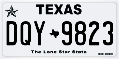 TX license plate DQY9823