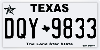 TX license plate DQY9833