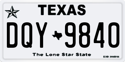 TX license plate DQY9840