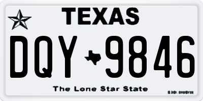 TX license plate DQY9846