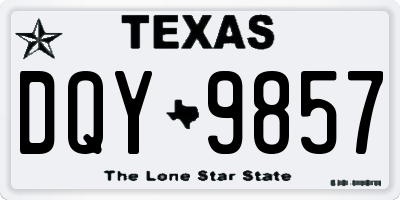 TX license plate DQY9857