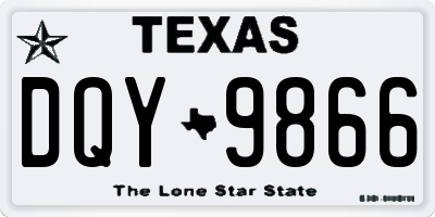 TX license plate DQY9866