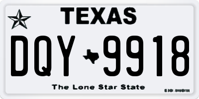 TX license plate DQY9918
