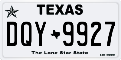 TX license plate DQY9927