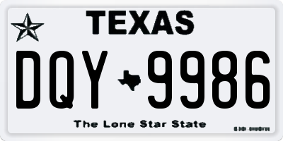 TX license plate DQY9986