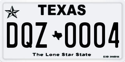 TX license plate DQZ0004