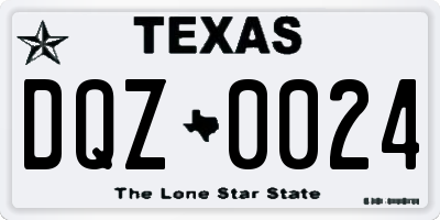 TX license plate DQZ0024