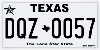 TX license plate DQZ0057