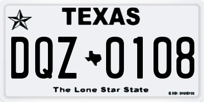 TX license plate DQZ0108