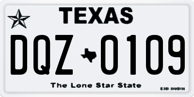 TX license plate DQZ0109
