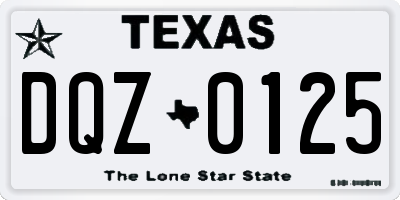 TX license plate DQZ0125