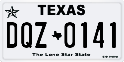 TX license plate DQZ0141