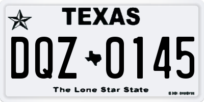 TX license plate DQZ0145