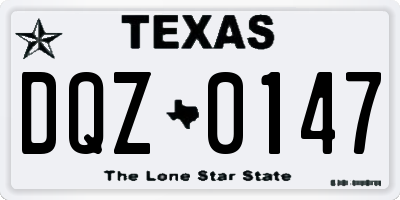 TX license plate DQZ0147