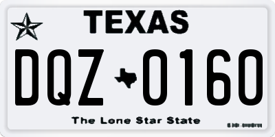 TX license plate DQZ0160