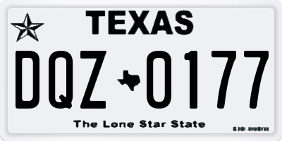 TX license plate DQZ0177