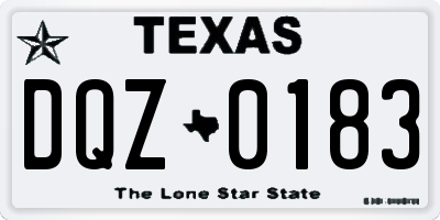 TX license plate DQZ0183