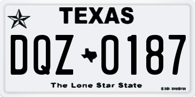 TX license plate DQZ0187