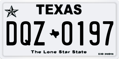TX license plate DQZ0197