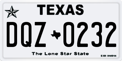 TX license plate DQZ0232
