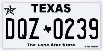 TX license plate DQZ0239