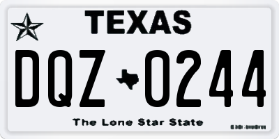 TX license plate DQZ0244