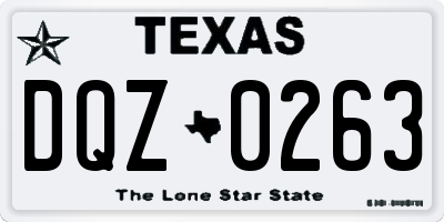 TX license plate DQZ0263