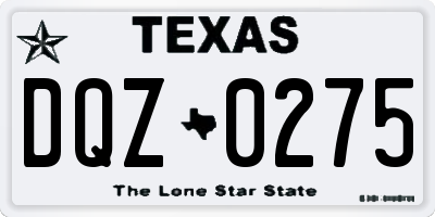 TX license plate DQZ0275