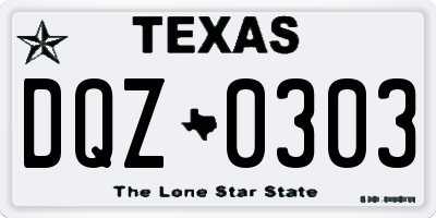 TX license plate DQZ0303