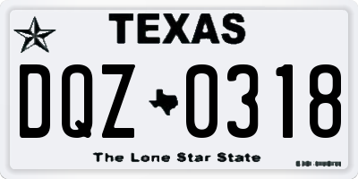 TX license plate DQZ0318