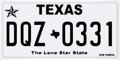 TX license plate DQZ0331