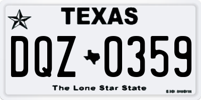 TX license plate DQZ0359