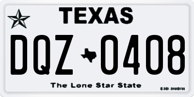 TX license plate DQZ0408