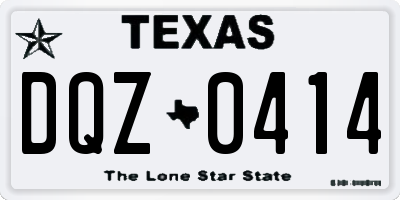 TX license plate DQZ0414