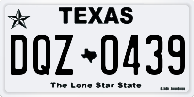 TX license plate DQZ0439