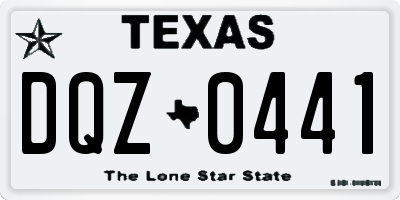 TX license plate DQZ0441