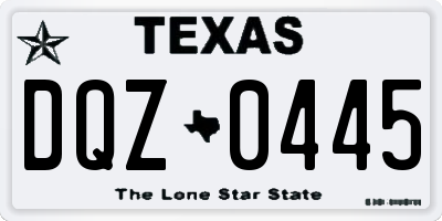 TX license plate DQZ0445